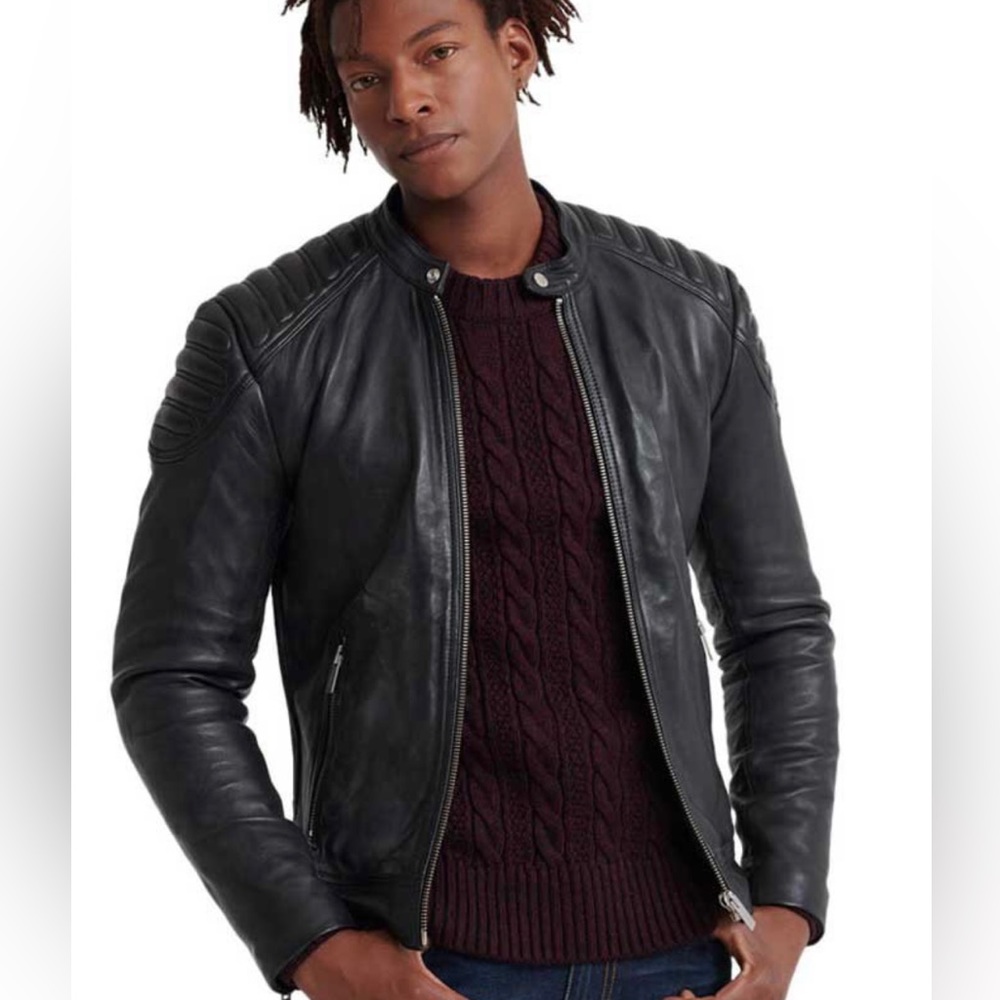 Superdry City Hero Leather Racer Jacket